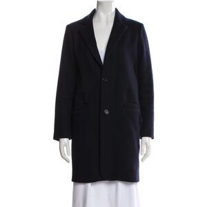 APC Women’s Navy Single-Breasted Wool Peacoat Coat